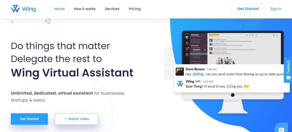 Wing Assistant's homepage